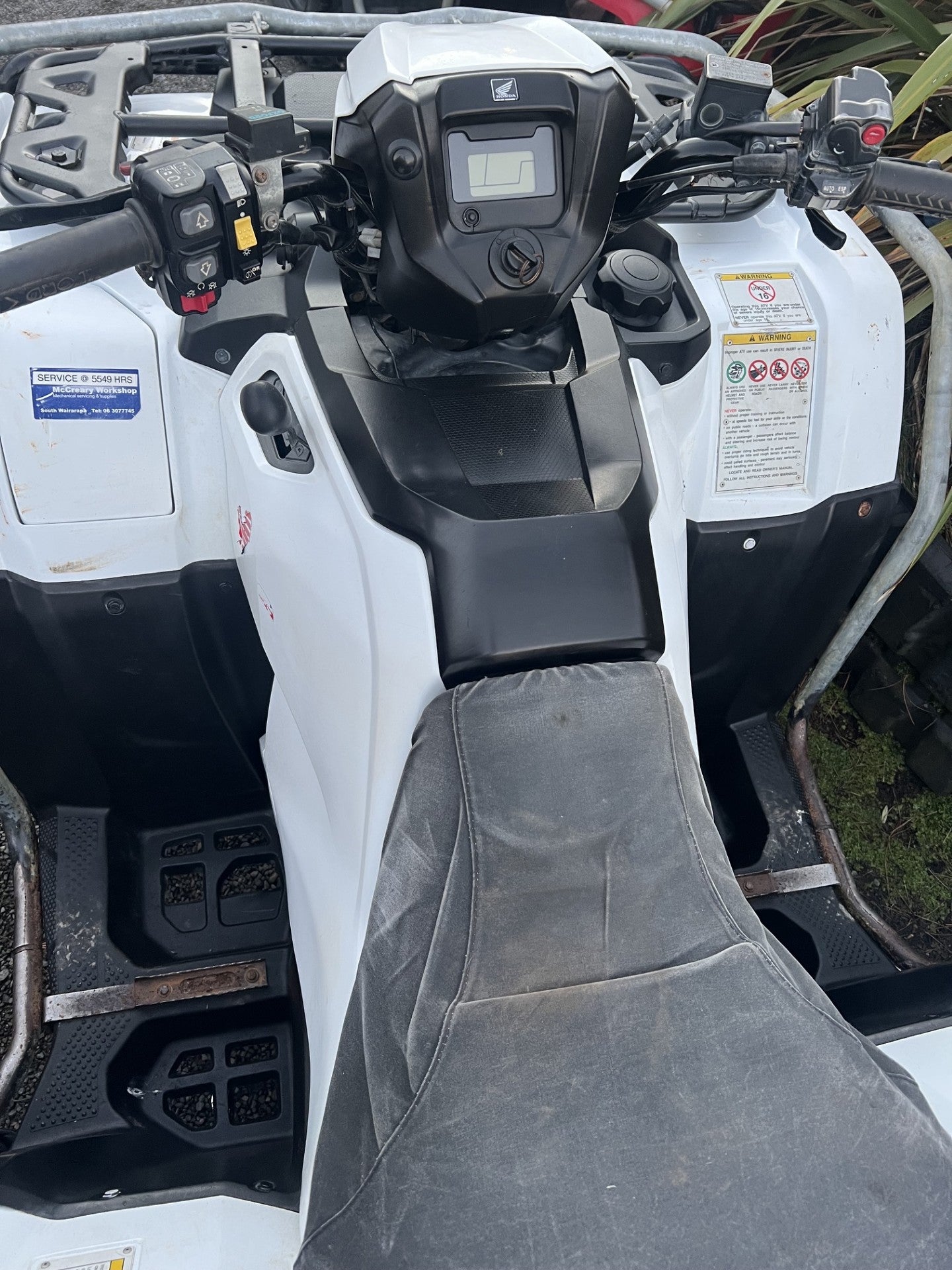 Used 2016 Honda TRX500FPA Deluxe Auto, Power Steer, White with mag wheels